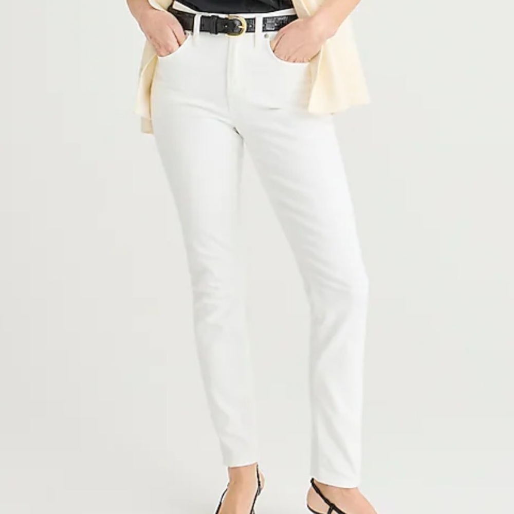 J. CREW 9" toothpick jean in white wash